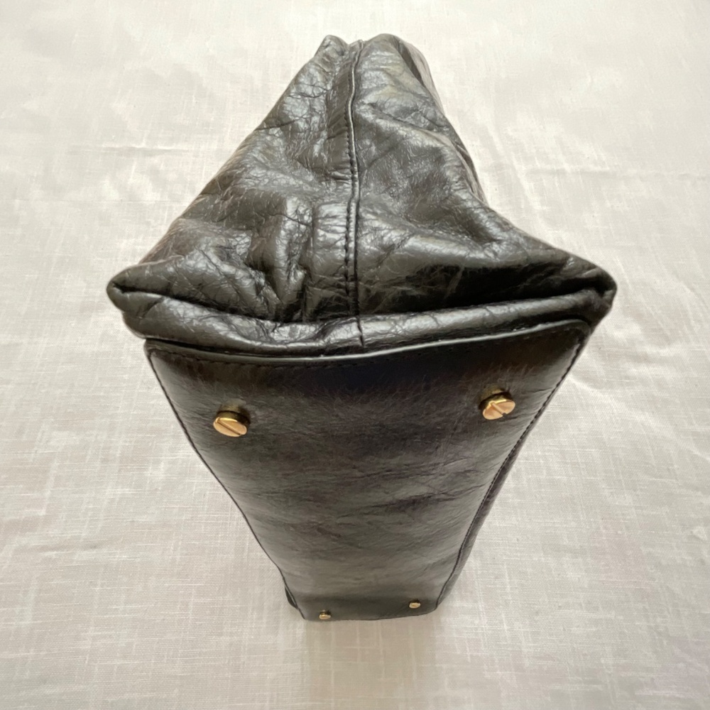 Tory Burch Black “Dena Distressed Leather Handbag - Picture 13 of 16